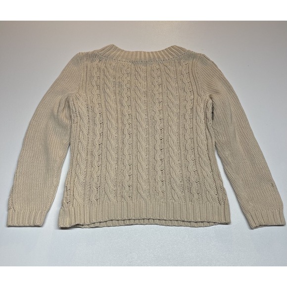 Chico's Women's Knit Crochet‎ Pullover Sweater Beige Size 1 Medium - Picture 2 of 7